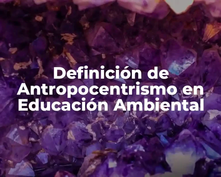 Definición de Antropocentrismo en Educación Ambiental