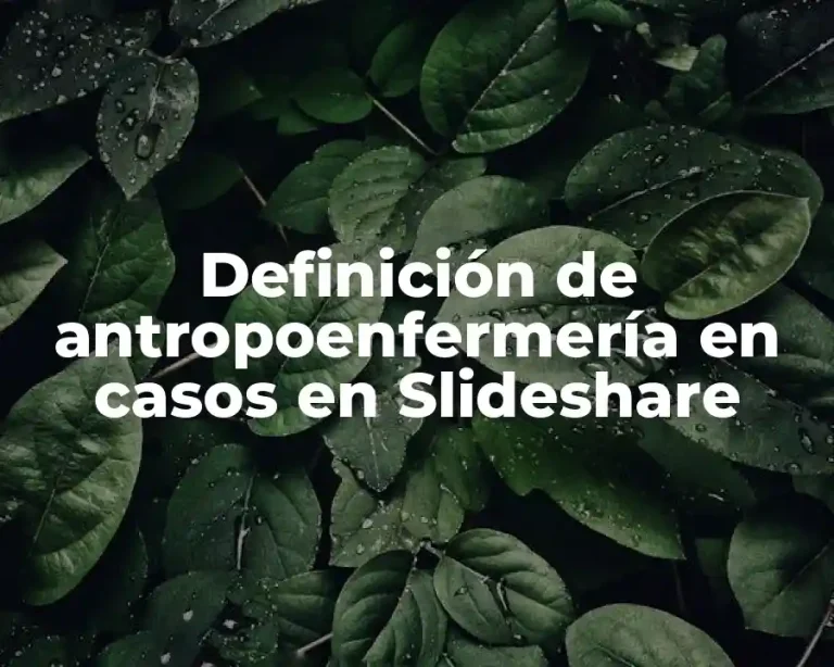 Definición de antropoenfermería en casos en Slideshare