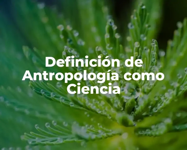 Definición de Antropología como Ciencia