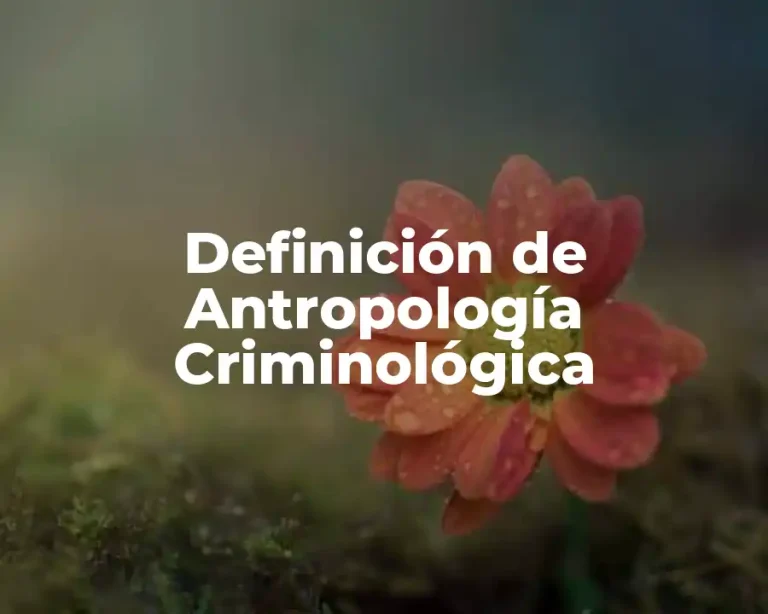 Definición de Antropología Criminológica