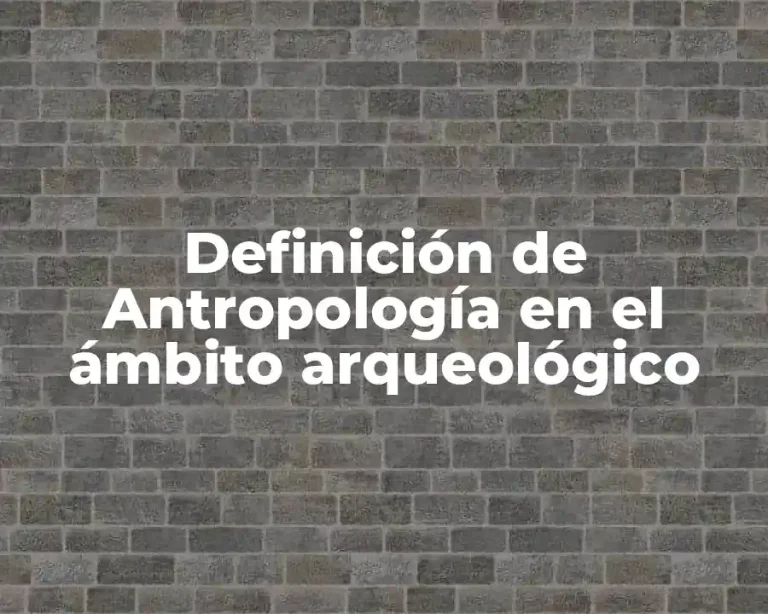 Definición de Antropología en el ámbito arqueológico