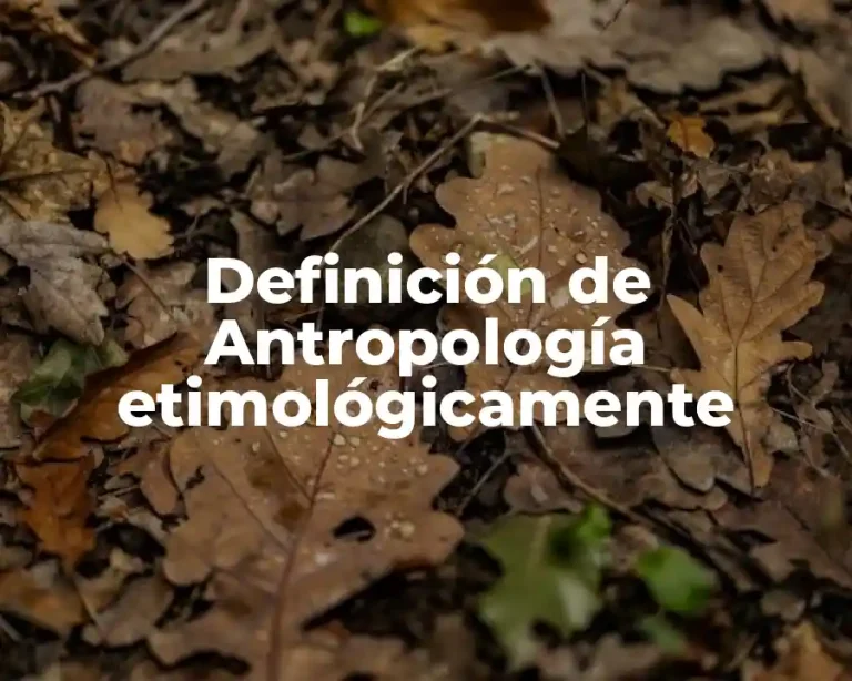 Definición de Antropología etimológicamente