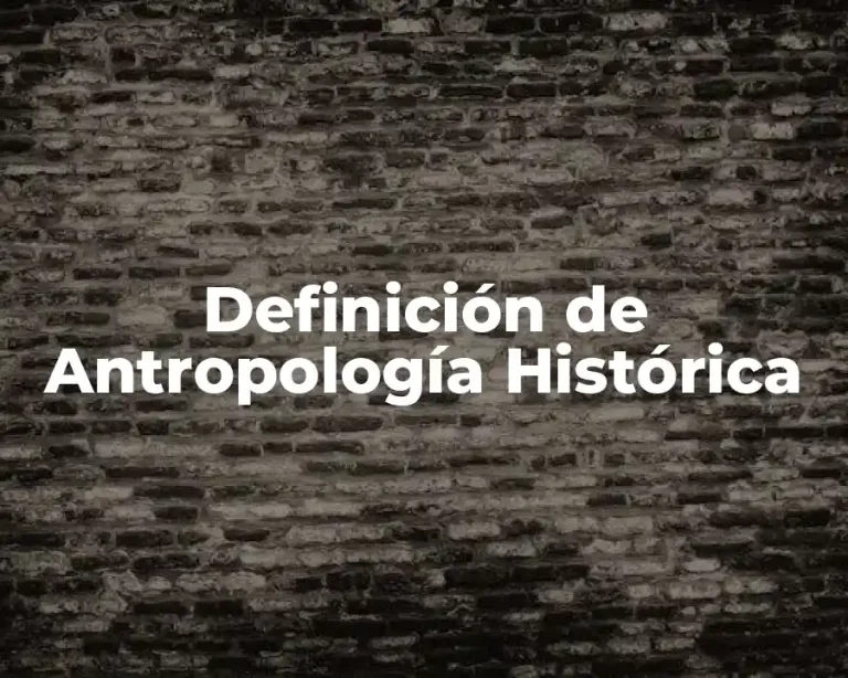 Definición de Antropología Histórica