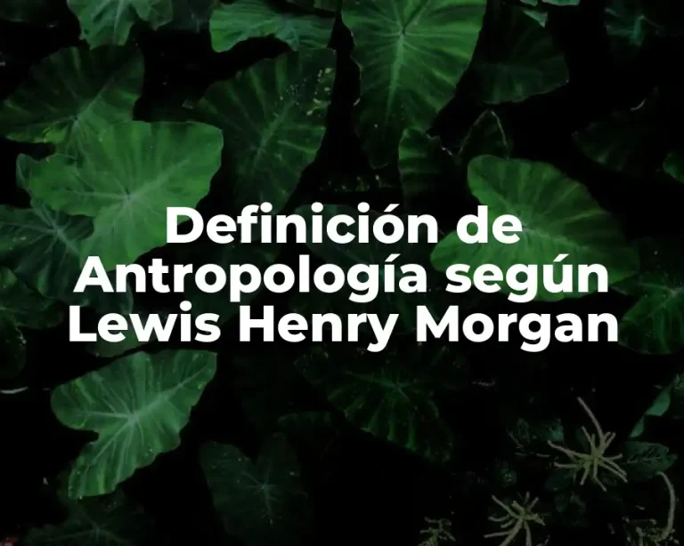 Definición de Antropología según Lewis Henry Morgan