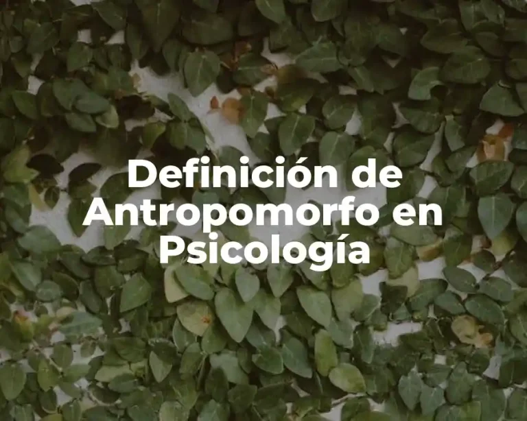 Definición de Antropomorfo en Psicología