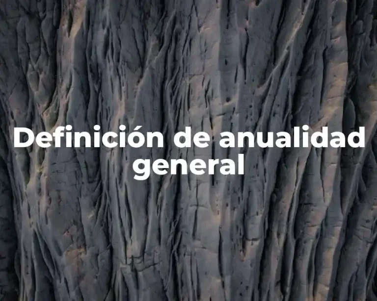 Definición de anualidad general