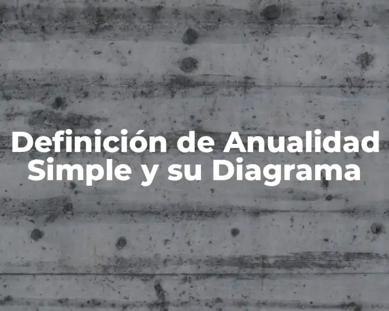 Definición de Anualidad Simple y su Diagrama
