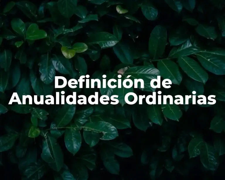 Definición de Anualidades Ordinarias