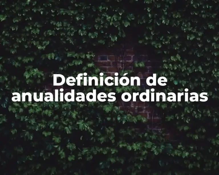 Definición de anualidades ordinarias
