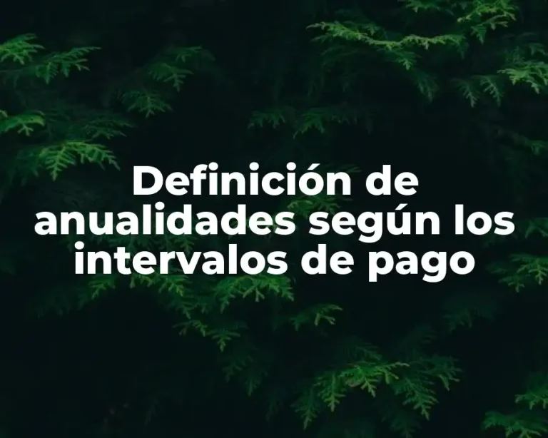 Definición de anualidades según los intervalos de pago