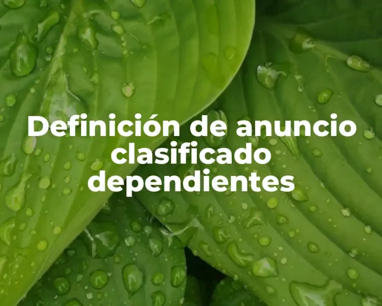 Definición de anuncio clasificado dependientes