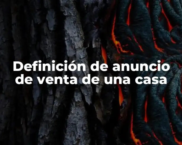 Definición de anuncio de venta de una casa