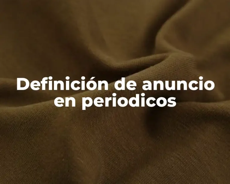 Definición de anuncio en periodicos