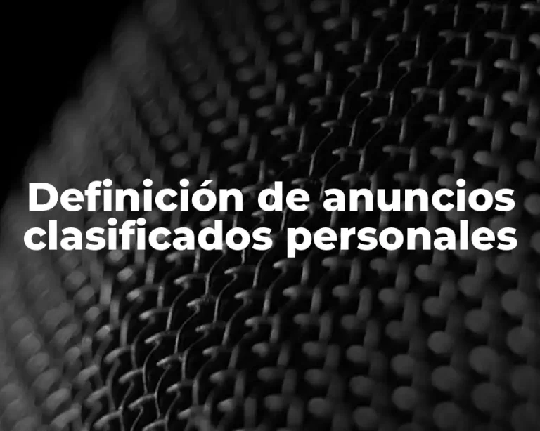 Definición de anuncios clasificados personales