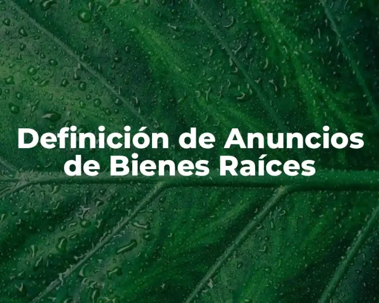 Definición de Anuncios de Bienes Raíces