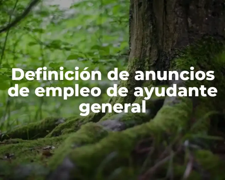 Definición de anuncios de empleo de ayudante general