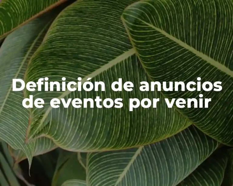 Definición de anuncios de eventos por venir