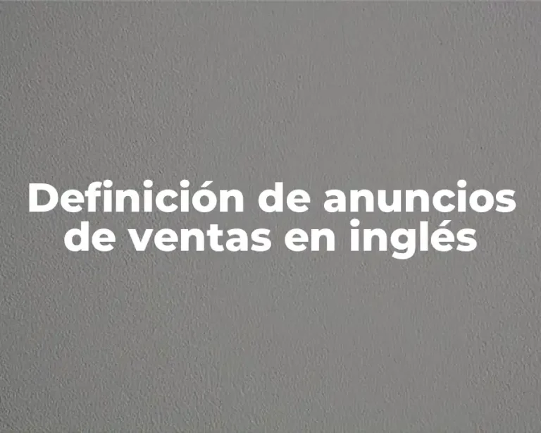 Definición de anuncios de ventas en inglés