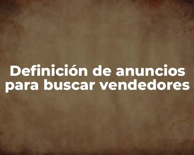 Definición de anuncios para buscar vendedores
