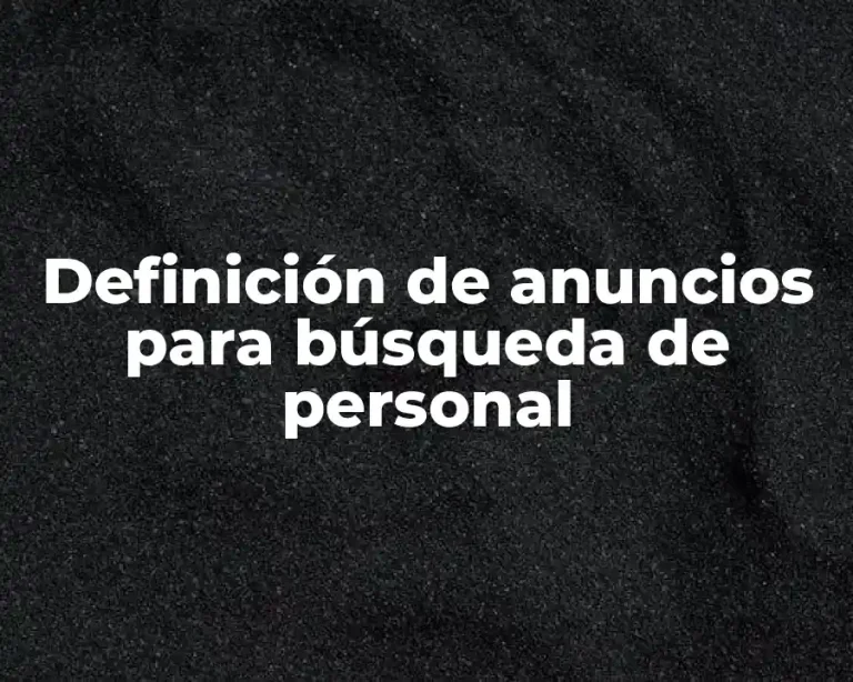 Definición de anuncios para búsqueda de personal
