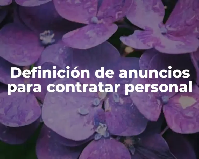 Definición de anuncios para contratar personal