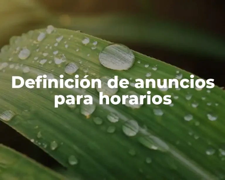Definición de anuncios para horarios