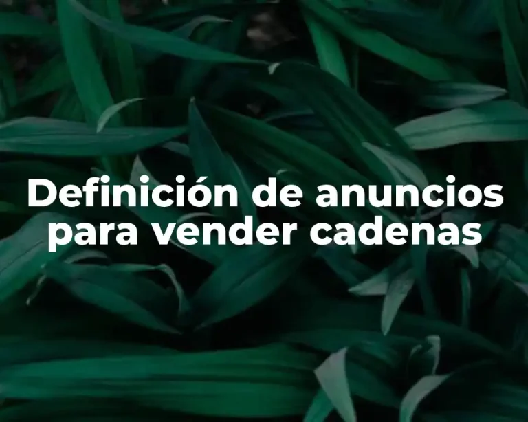 Definición de anuncios para vender cadenas