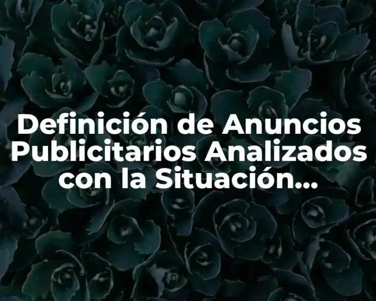 Definición de Anuncios Publicitarios Analizados con la Situación Comunicativa