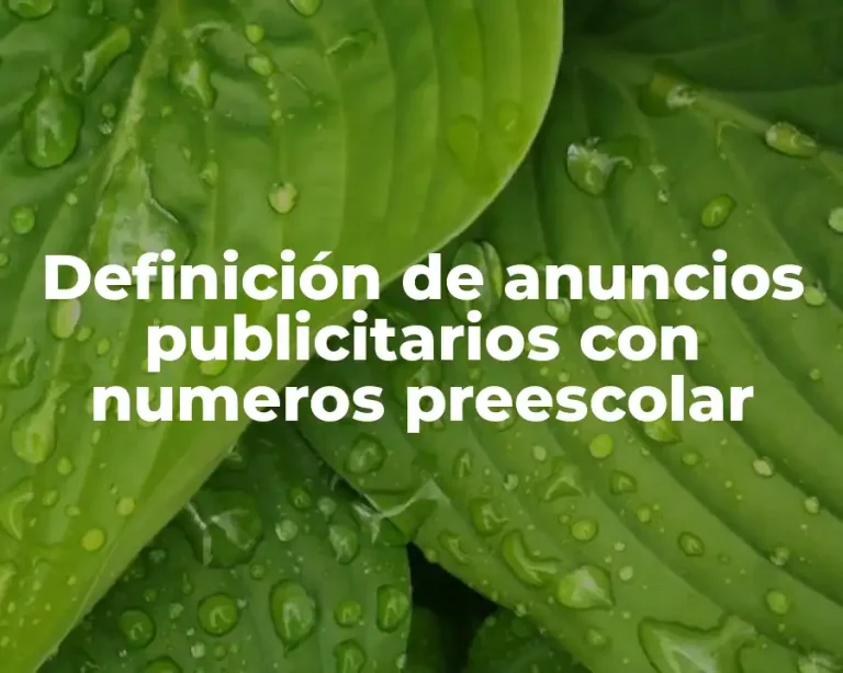 Definición de anuncios publicitarios con numeros preescolar
