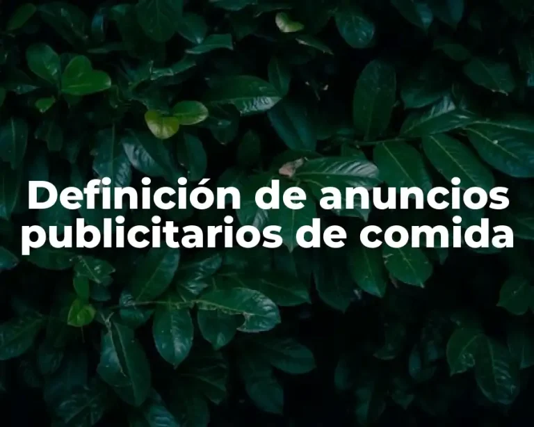 Definición de anuncios publicitarios de comida