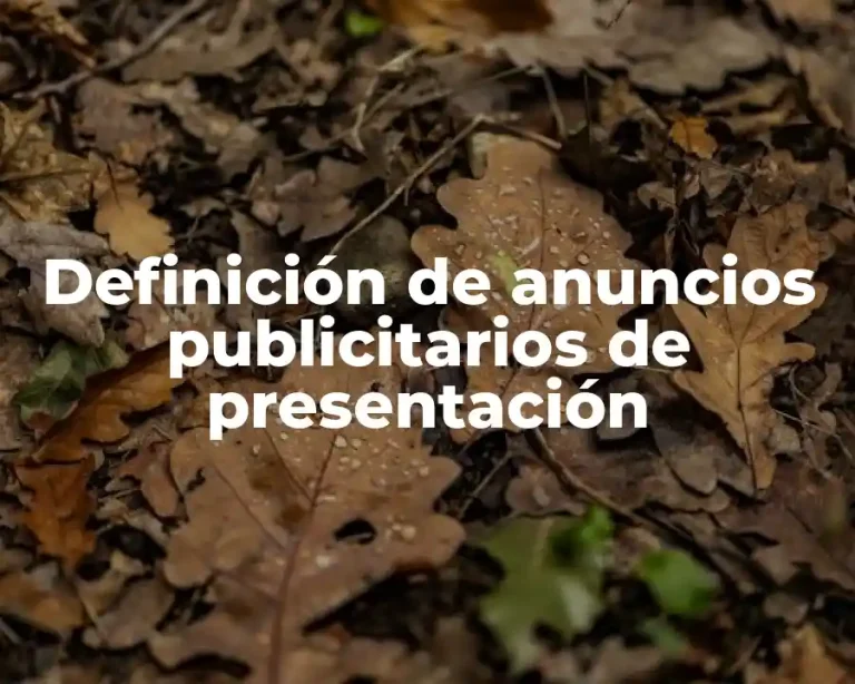Definición de anuncios publicitarios de presentación