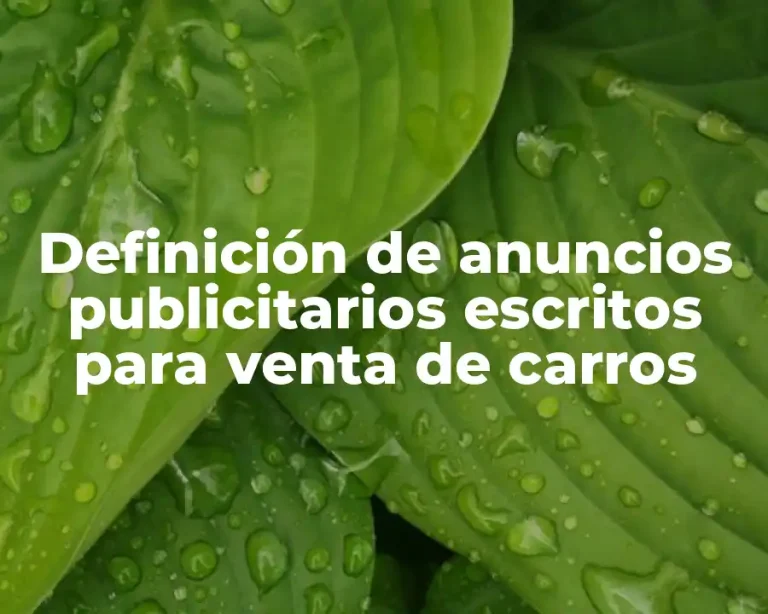 Definición de anuncios publicitarios escritos para venta de carros