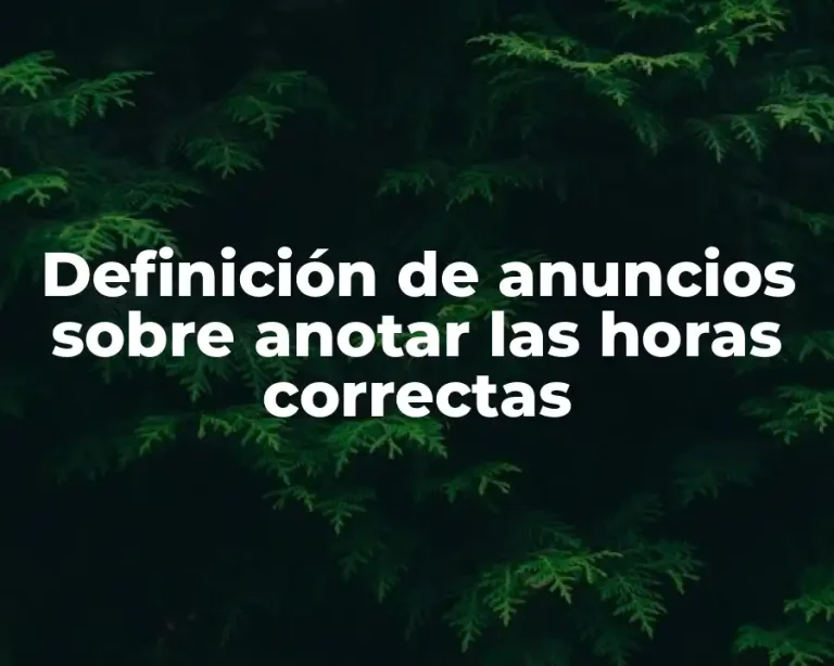 Definición de anuncios sobre anotar las horas correctas