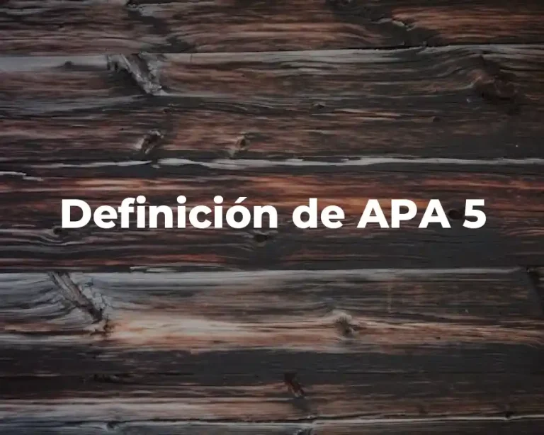 Definición de APA 5