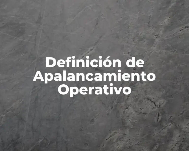 Definición de Apalancamiento Operativo