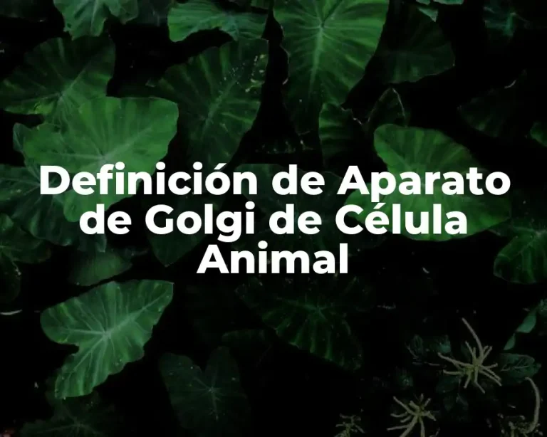 Definición de Aparato de Golgi de Célula Animal