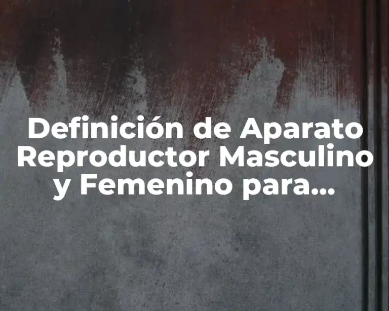 Definición de Aparato Reproductor Masculino y Femenino para Imprimir