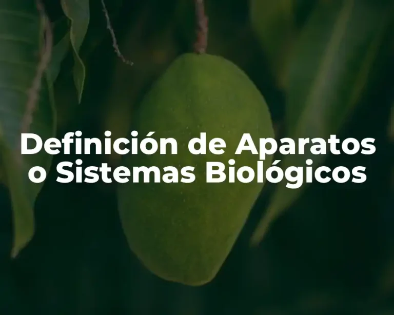 Definición de Aparatos o Sistemas Biológicos
