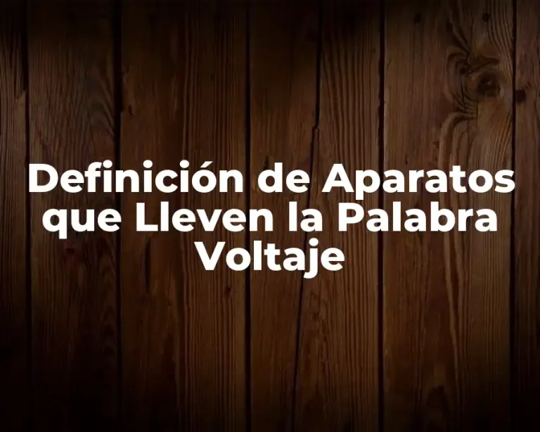 Definición de Aparatos que Lleven la Palabra Voltaje