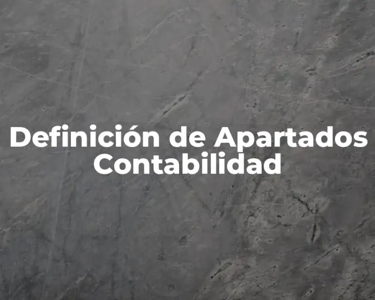 Definición de Apartados Contabilidad