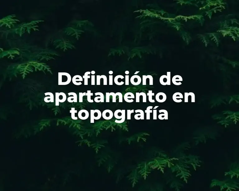 Definición de apartamento en topografía