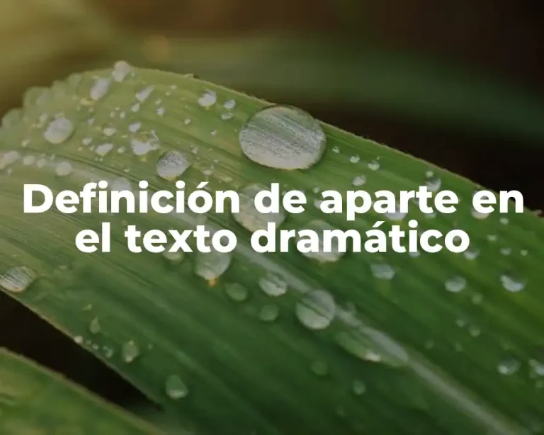 Definición de aparte en el texto dramático