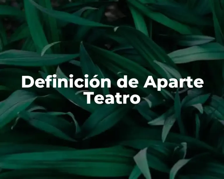 Definición de Aparte Teatro