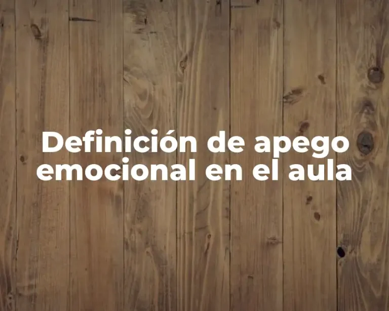 Definición de apego emocional en el aula