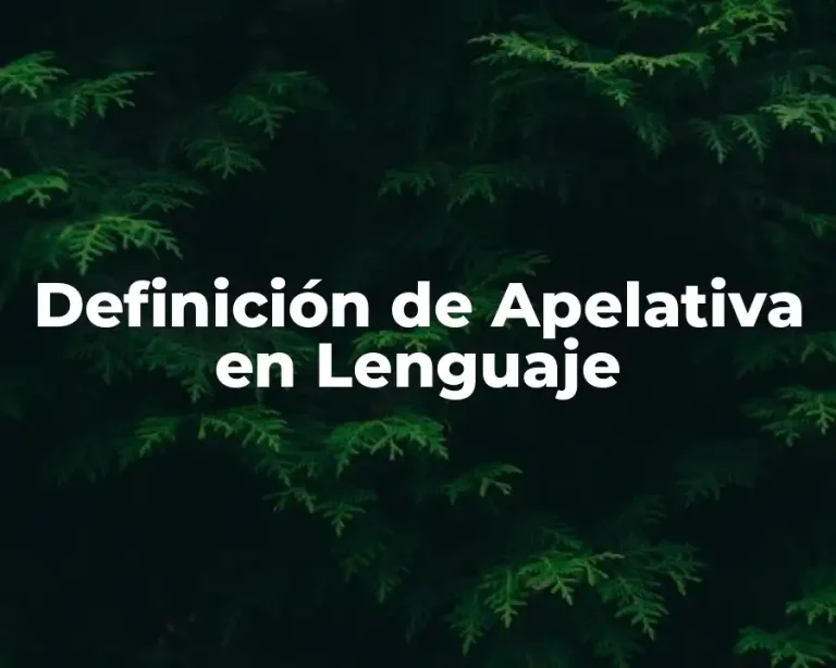 Definición de Apelativa en Lenguaje