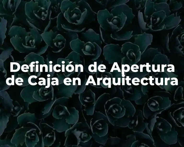 Definición de Apertura de Caja en Arquitectura