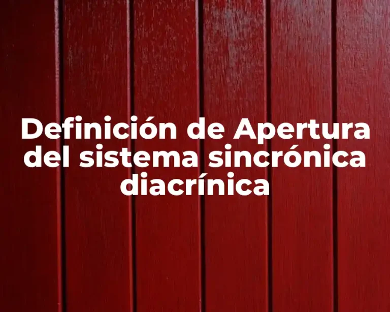 Definición de Apertura del sistema sincrónica diacrínica