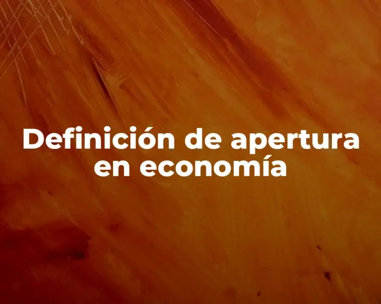 Definición de apertura en economía