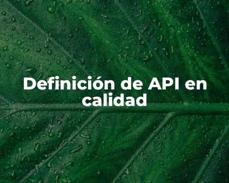 Definición de API en calidad