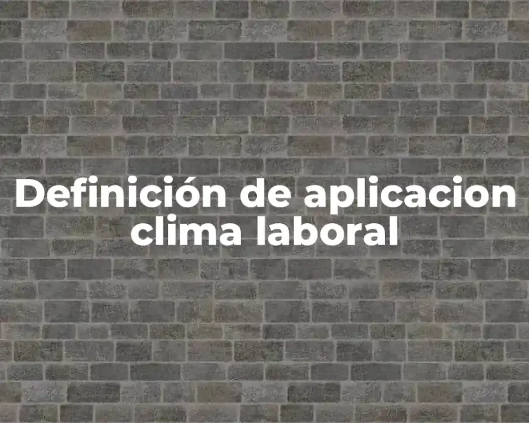 Definición de aplicacion clima laboral